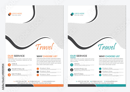 Simple Minimalistic Creative Travel Flyer Template Design 