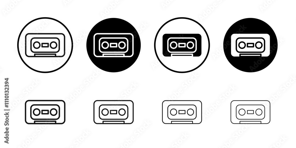 Cassette tape icon Symbol mark in filled style Cassette tape icon Symbol mark in filled style