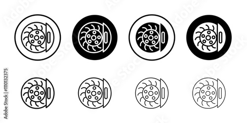 Car brake disk with caliper icon Symbol mark in filled style