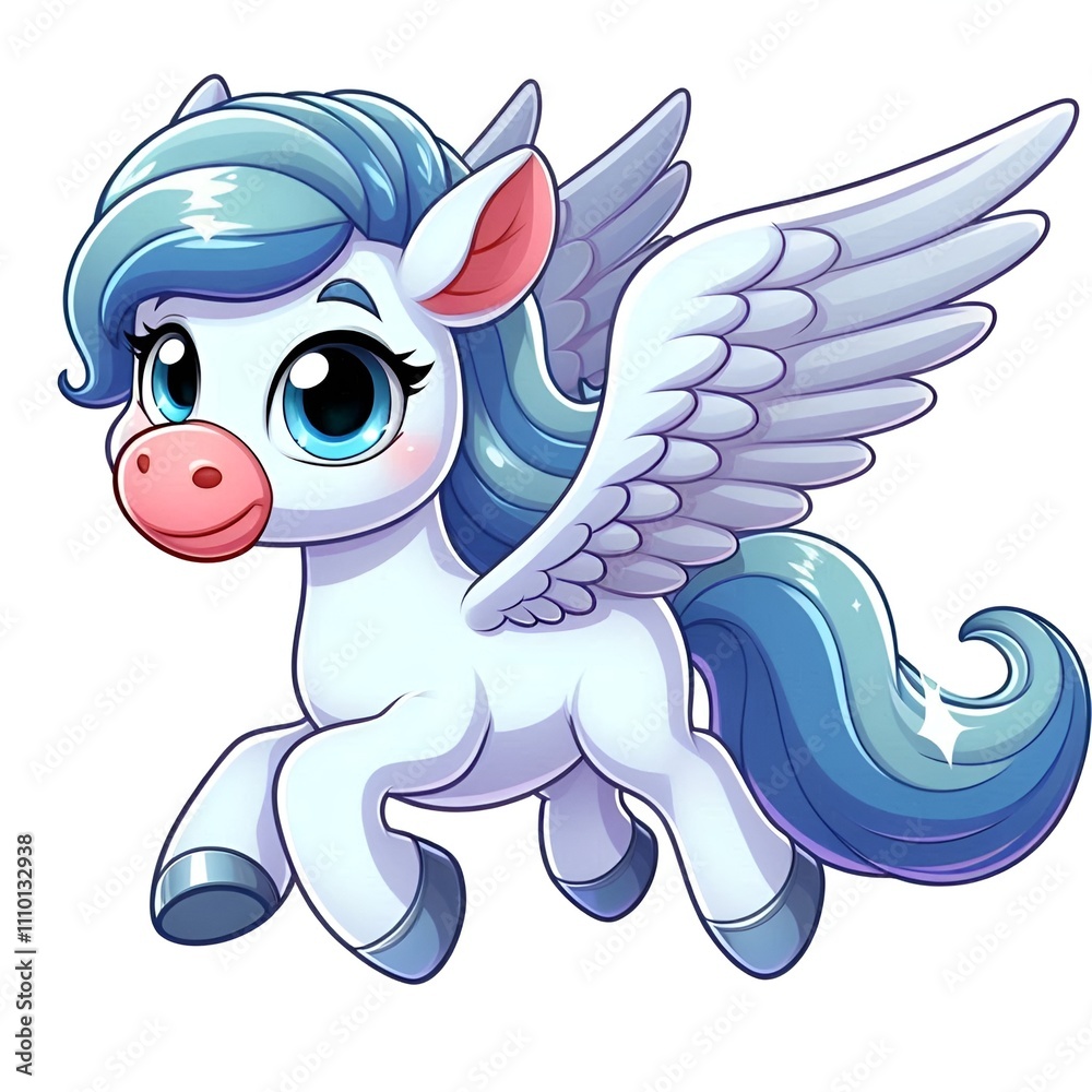 Obraz premium Cartoon image of a pegasus 