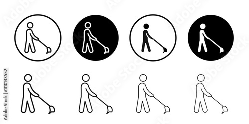 Floor cleaning man icon Symbol mark in filled style