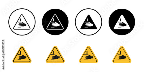 pinched warn sign icon Symbol mark in filled style