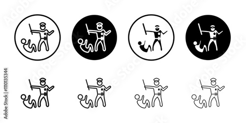 Policeman beating Protest icon Symbol mark in filled style