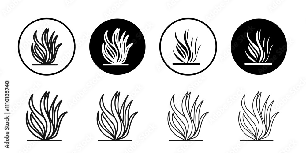 Seaweed icon Symbol mark in filled style Seaweed icon Symbol mark in filled style