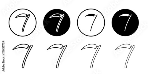 Scythe icon Symbol mark in filled style