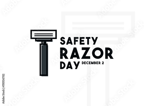 Safety Razor Day. December 2. White background.