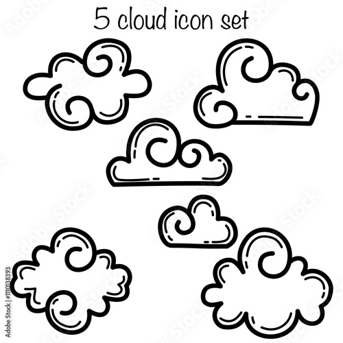 5 cloud icon set