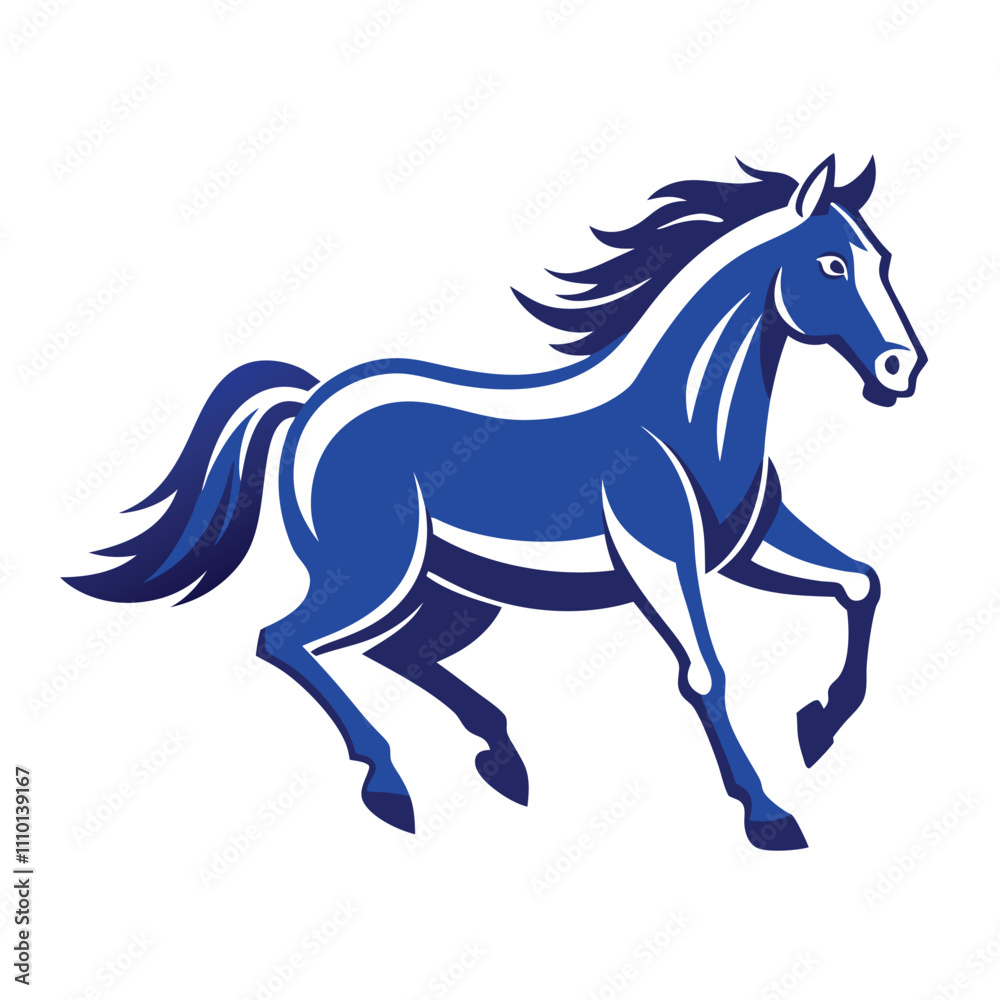 A running horse blueprint style vector A running horse blueprint style vector