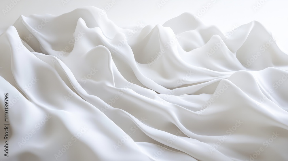 Abstract flowing white waves with subtle shadows, adding dimension to an all-white background Abstract flowing white waves with subtle shadows, adding dimension to an all-white background