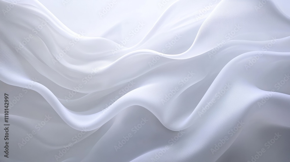 Abstract white waves softly overlapping, creating depth on a clean white background Abstract white waves softly overlapping, creating depth on a clean white background