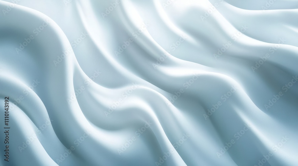 Fototapeta premium Abstract white waves softly overlapping, creating depth on a clean white background