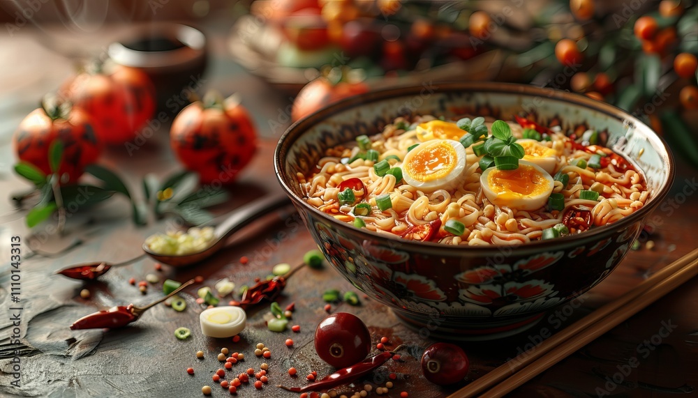 Chinese Noodles Celebrating Happy China New Year Background Chinese Noodles Celebrating Happy China New Year Background