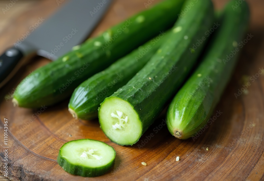 A pile of fresh green cucumbers A pile of fresh green cucumbers