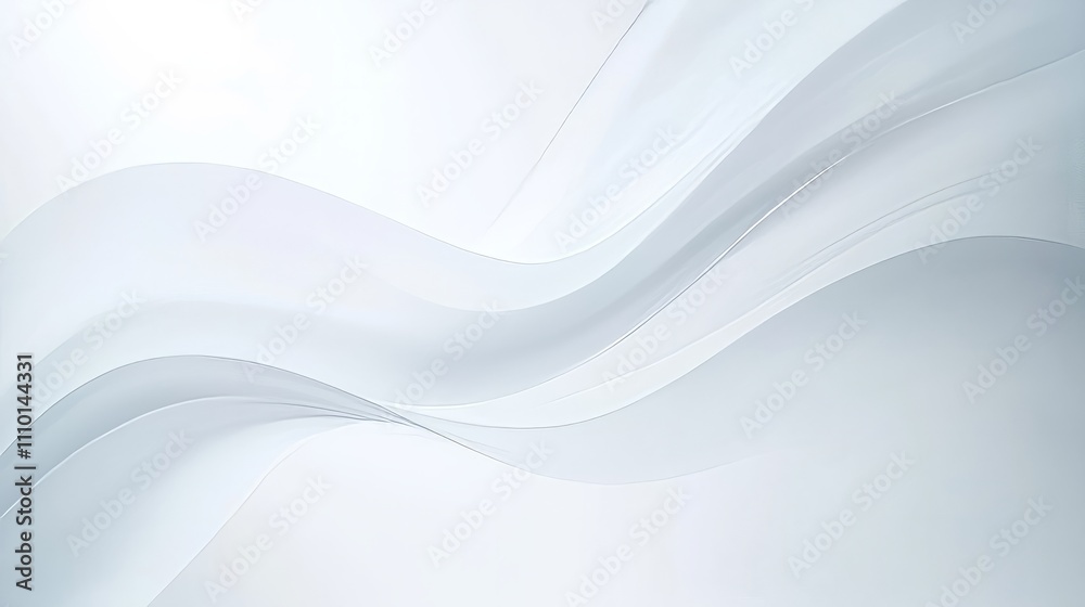 Abstract white waves softly overlapping, creating depth on a clean white background Abstract white waves softly overlapping, creating depth on a clean white background