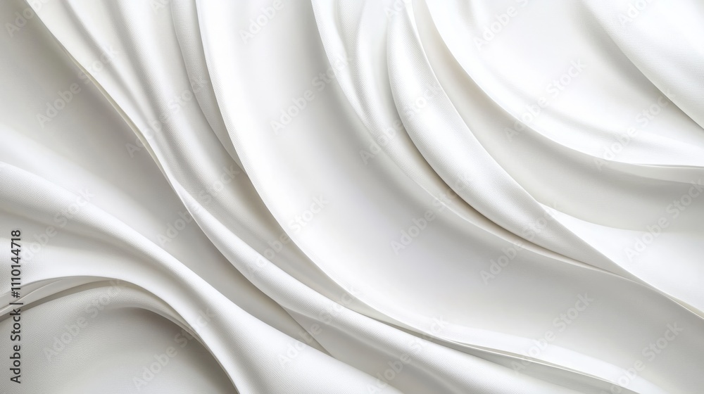 Obraz premium Abstract white waves softly overlapping, creating depth on a clean white background