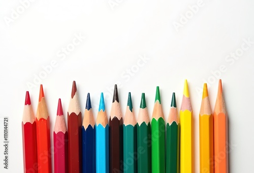 Colorful pencils on a white background