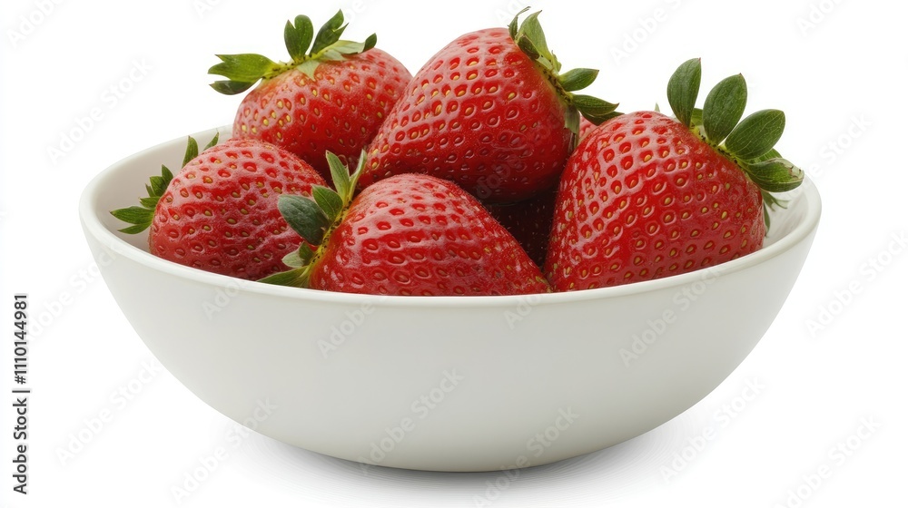 A bowl of ripe strawberries, isolated on a clean white background, emphasizing their sweetness. A bowl of ripe strawberries, isolated on a clean white background, emphasizing their sweetness.