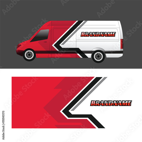 vector cargo van car wrap sticker design