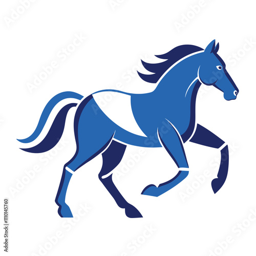 A running horse blueprint style drawing vector