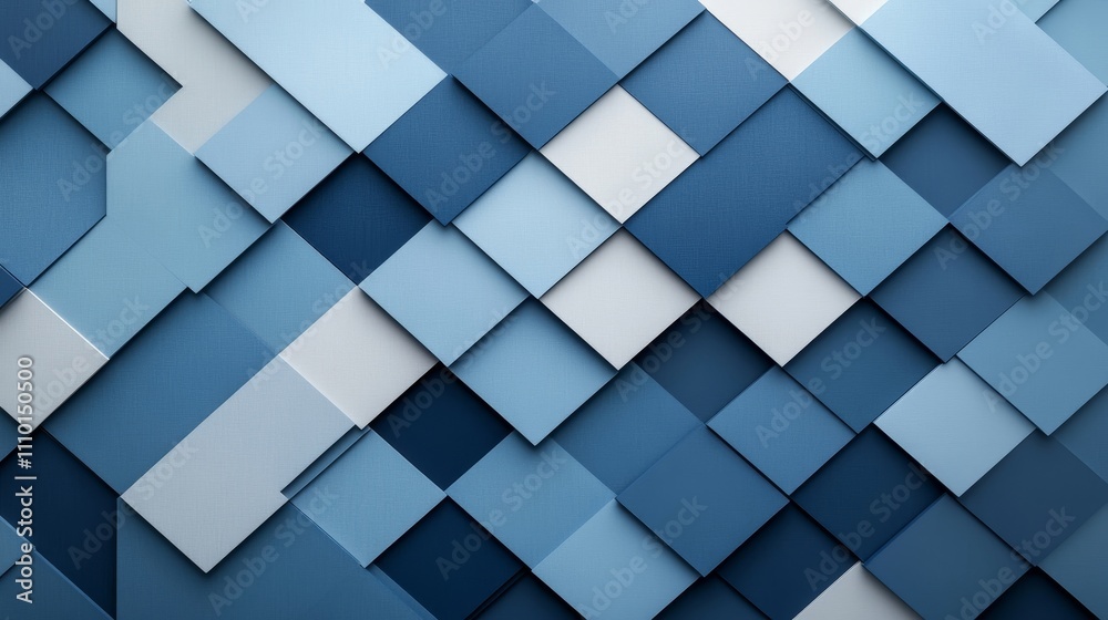A blue and white patterned background with squares of different sizes A blue and white patterned background with squares of different sizes