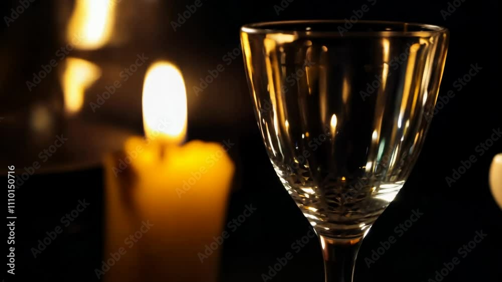 Candlelight video with tracking, low key lighting, establishing a mysterious scene with swaying flame and faint reflections Candlelight video with tracking, low key lighting, establishing a mysterious scene with swaying flame and faint reflections