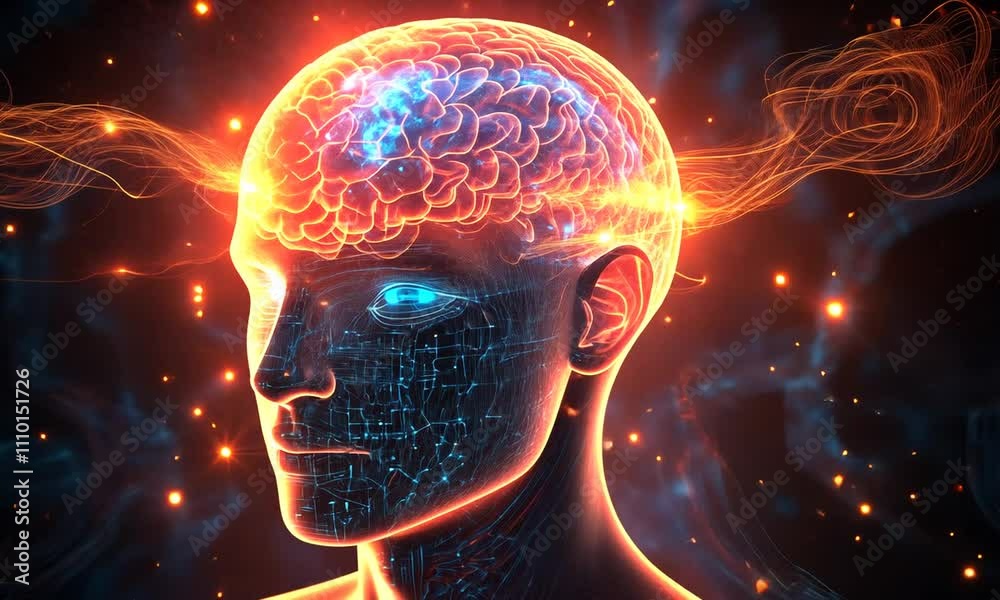 Exploring the Intersection of Technology and Human Consciousness Through a Surreal Brain Imagery