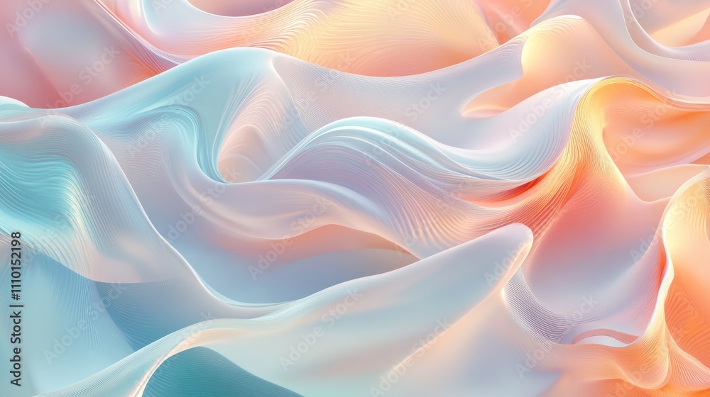 Digital wave-like pattern in soft pastel colors, abstract and fluid, without brand logo, without text Digital wave-like pattern in soft pastel colors, abstract and fluid, without brand logo, without text