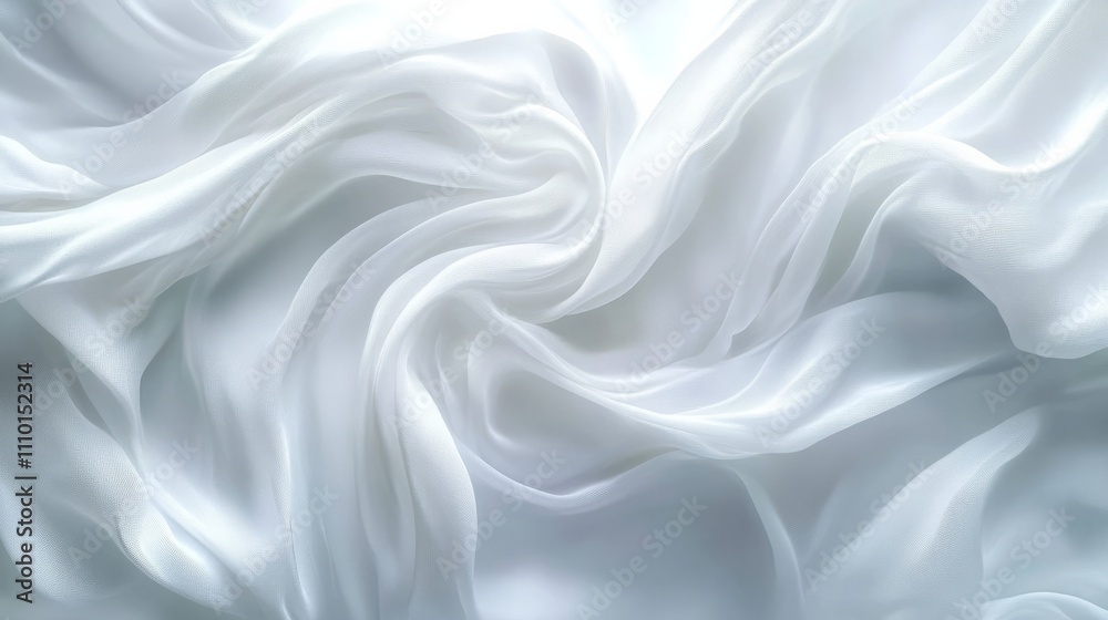 Fototapeta premium Elegant white waves cascading gently across a sleek, abstract white background