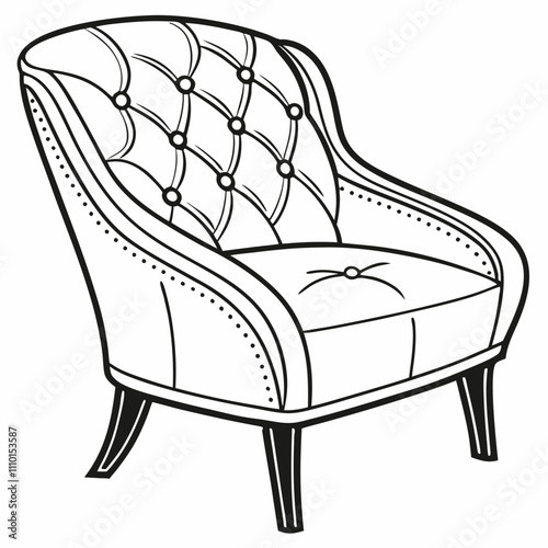 A comfortable vintage armchair, a wooden seat for relaxing in your home decor
