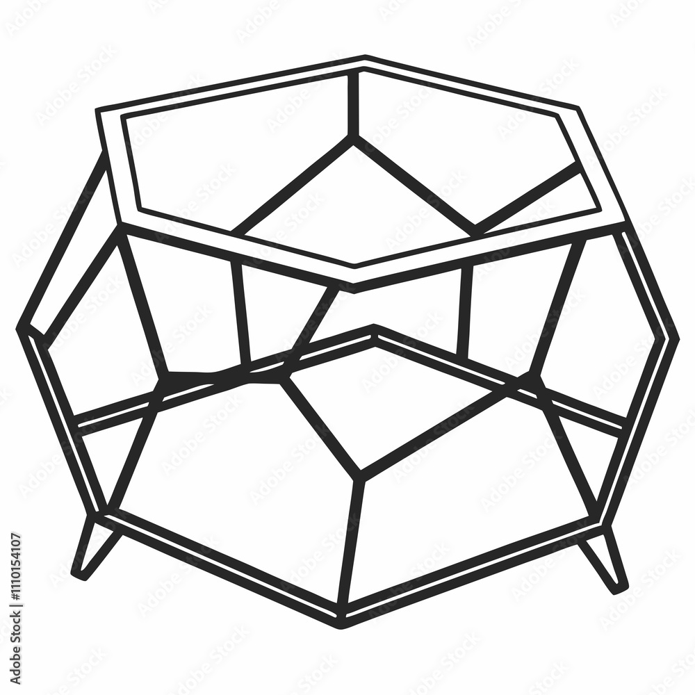 Abstract 3D Cube Design with Geometric Patterns and Green Glass Texture