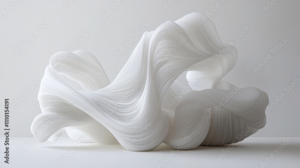 Fluid white waves flowing gently across a clean, white surface for a simple, abstract background Fluid white waves flowing gently across a clean, white surface for a simple, abstract background