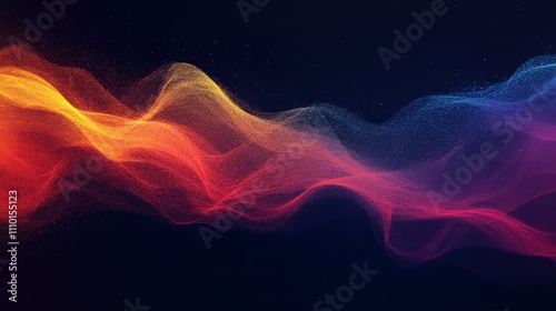 Wallpaper Mural Grainy gradient background blue red yellow abstract glowing color wave black backdrop, noise texture banner poster header design. Torontodigital.ca