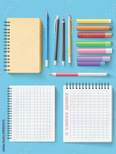 Planners set. To do lists, weekly and daily schedule template, year plan form illustration photo