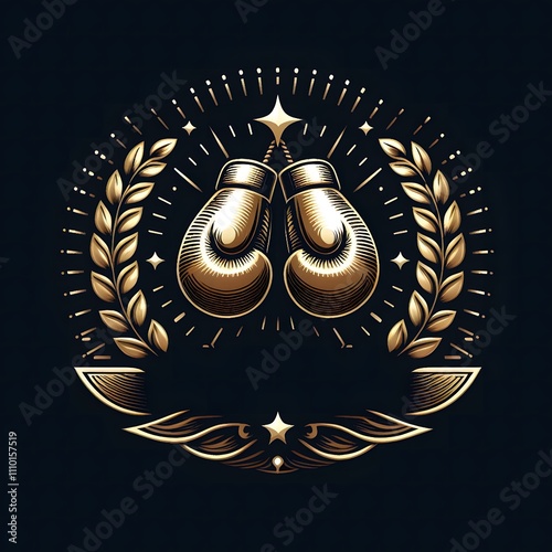 Wallpaper Mural AI Generate of Luxury Premium Logo of Boxing Gloves, dark black background Torontodigital.ca