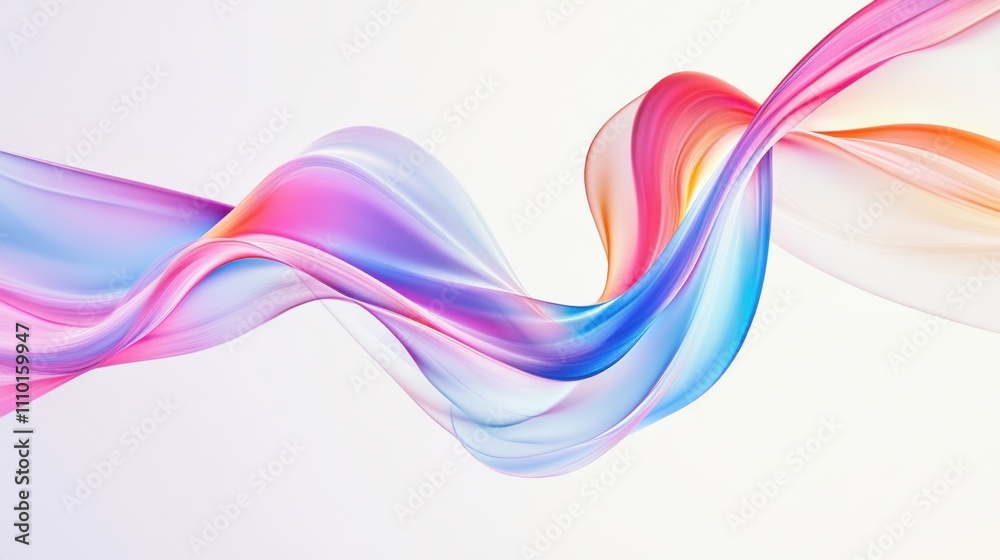 A serene visualization of multi-colored abstract ribbons flowing together to form a harmonious, intertwined pattern on a light backdrop A serene visualization of multi-colored abstract ribbons flowing together to form a harmonious, intertwined pattern on a light backdrop