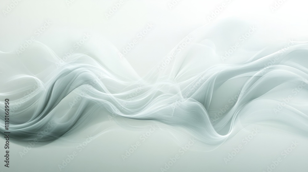 Subtle, soft white waves curving gently on an all-white background for a serene, abstract feel Subtle, soft white waves curving gently on an all-white background for a serene, abstract feel