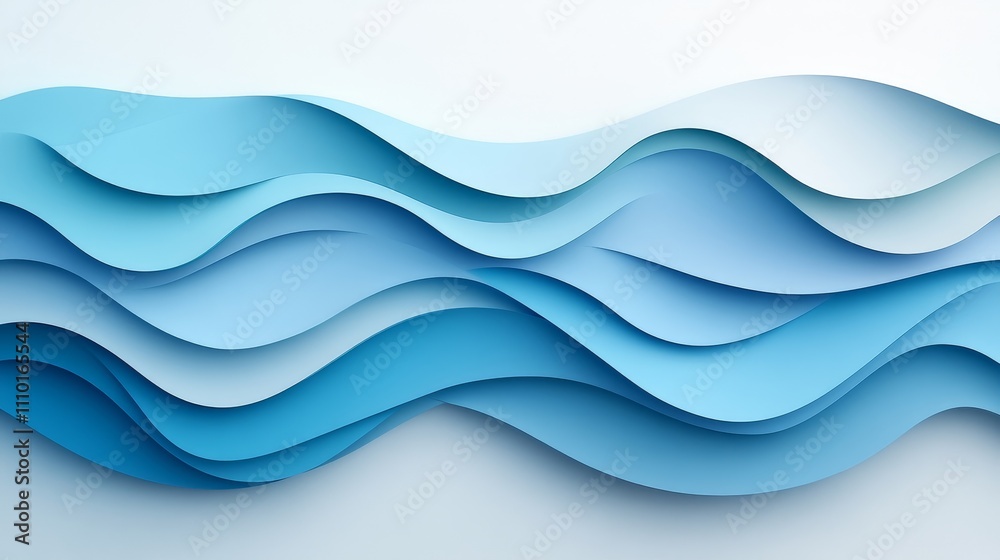 Obraz premium The image is a blue wave with white background