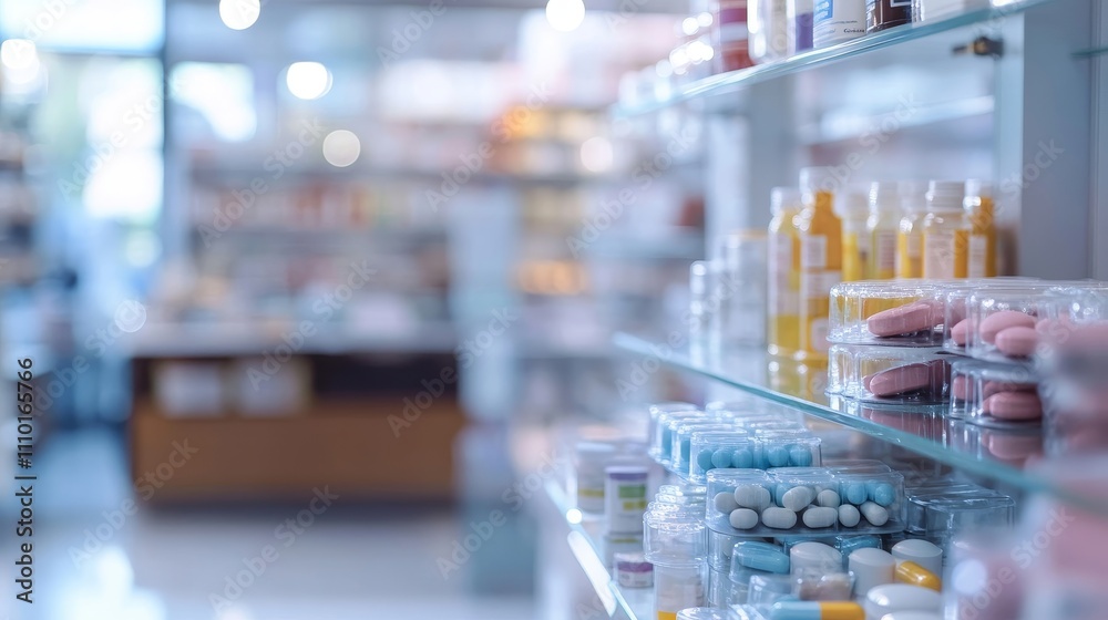 A pharmacy with a variety of medications on the shelves A pharmacy with a variety of medications on the shelves