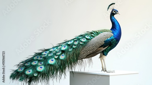 A Majestic Peacock with Its Tail Feathers Spread Wide