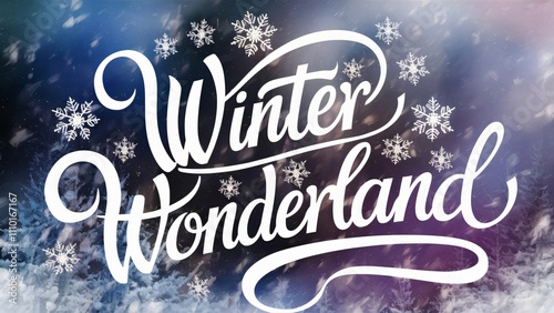 Winter Wonderland Typography, Festive Holiday Design for Cards, Prints & More photo