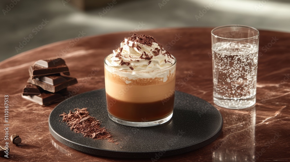 Melange coffee is a delightful layered drink topped with whipped cream and chocolate shavings. Perfectly indulgent, it captivates with its rich texture and flavors. Melange coffee is a delightful layered drink topped with whipped cream and chocolate shavings. Perfectly indulgent, it captivates with its rich texture and flavors.