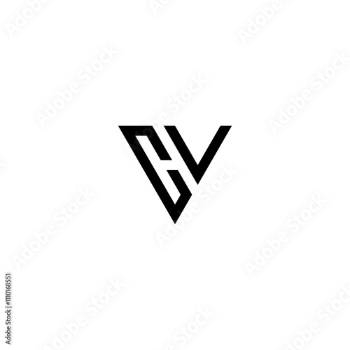 cv letter vector logo abstract