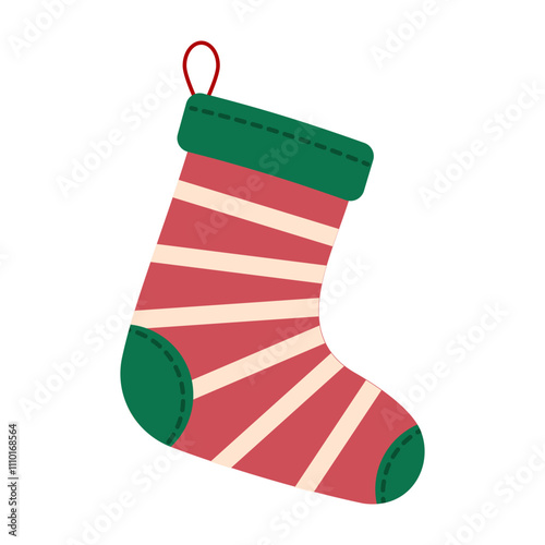 Christmas stockings filled with candy canes and festive patterns
