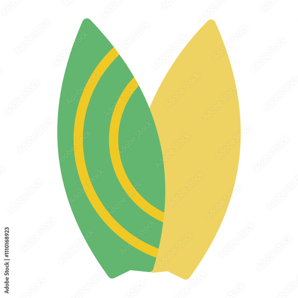 Surfboard Icon in Flat Style. Color Fill Surfboard Icon in Flat Style. Color Fill