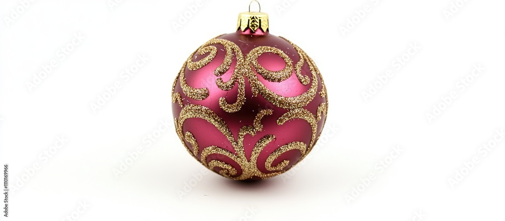 Elegant red Christmas ornament with intricate golden designs isolated on a clean white background for festive holiday decor. Elegant red Christmas ornament with intricate golden designs isolated on a clean white background for festive holiday decor.