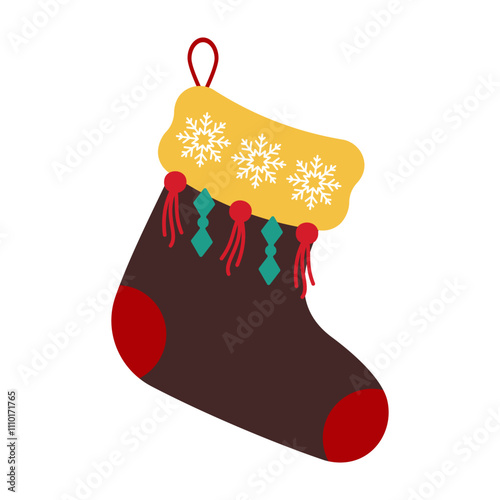 Christmas stockings filled with candy canes and festive patterns