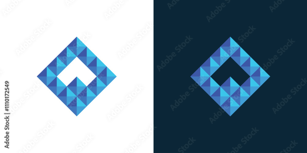 Beautiful color arrow logo upwards in square shape, origami arrow logo Beautiful color arrow logo upwards in square shape, origami arrow logo