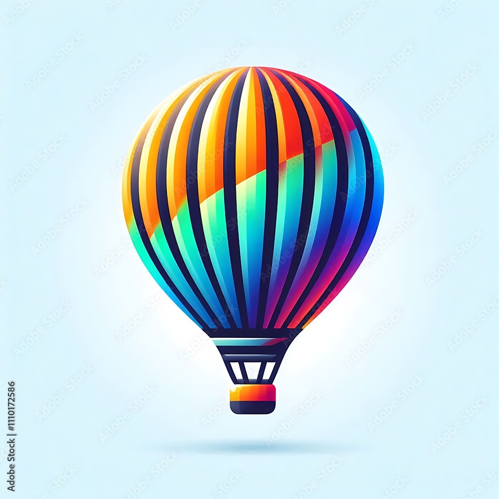 Naklejka premium Colorful hot air balloon illustration.