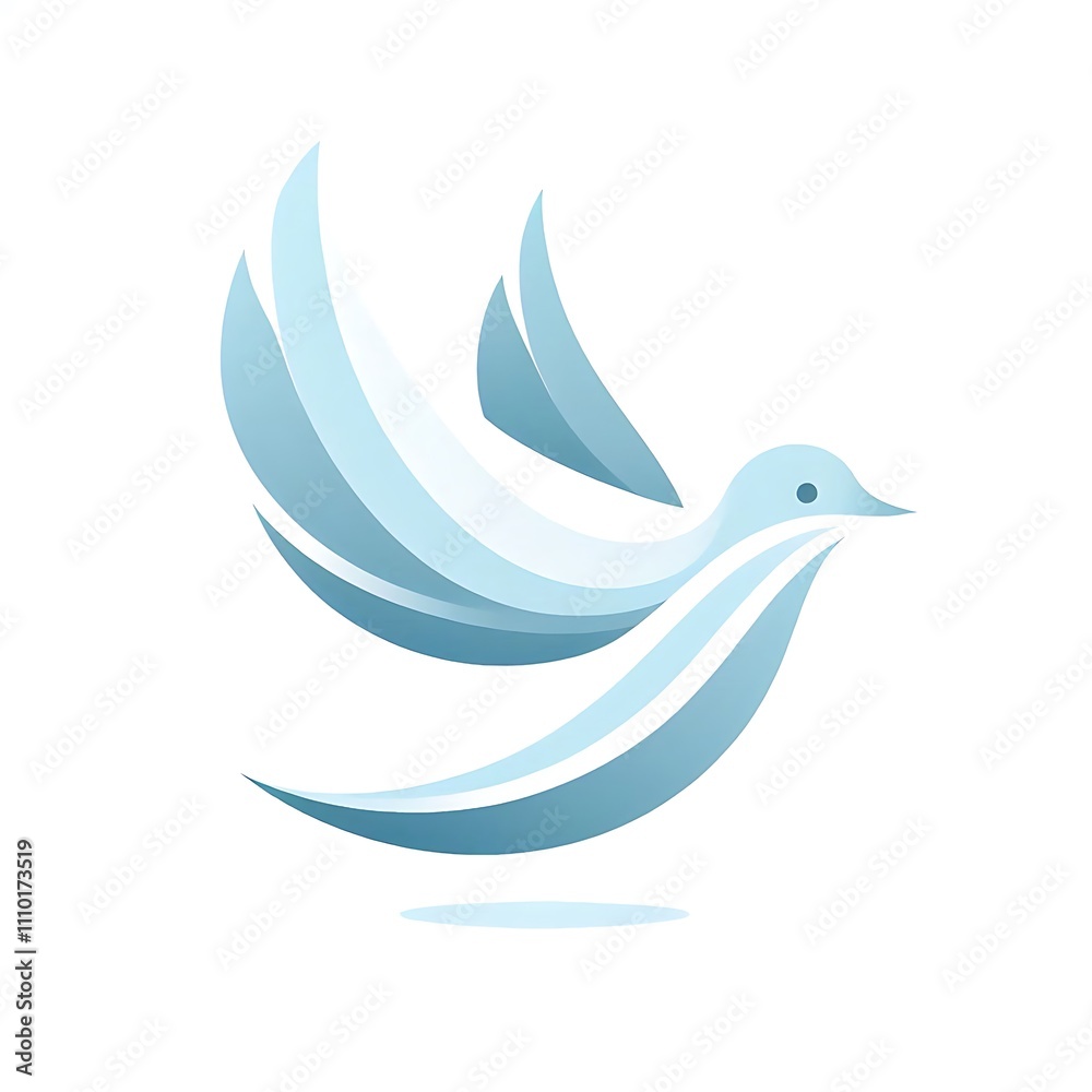 Obraz premium Stylized blue bird in flight.