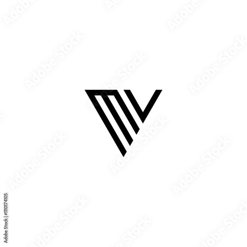 mv letter vector logo abstract